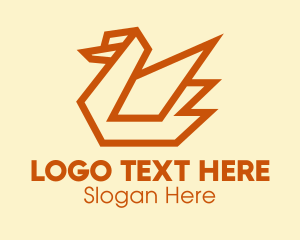 Swan - Swan Bird Origami logo design