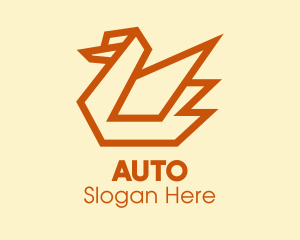 Swan Bird Origami Logo