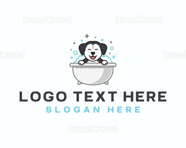 Dog Grooming Bathtub Logo