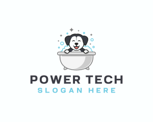 Dog Grooming Bathtub Logo
