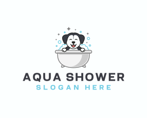 Shower - Dog Grooming Bathtub logo design