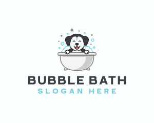 Bathtub - Dog Grooming Bathtub logo design