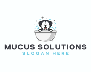 Dog Grooming Bathtub logo design