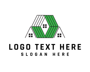 Land Developer - Hexagon Roof Houses logo design