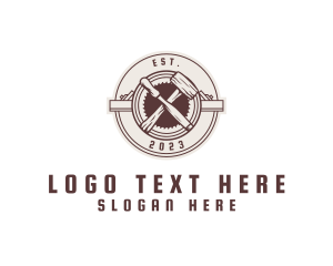 Logging - Carpentry Mallet Chisel Saw logo design