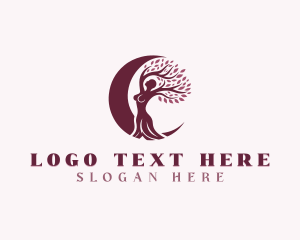 Meditation - Woman Tree Ecology logo design