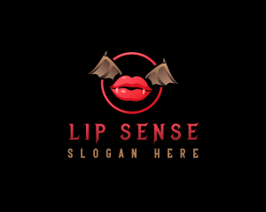 Vampire Lips Wings logo design