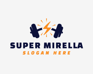 Bodybuilding - Energy Barbell Weights logo design
