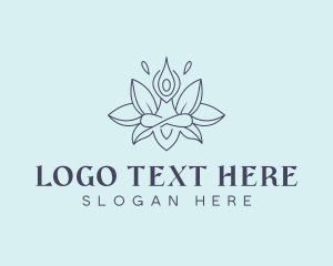 Peace - Yoga Chakra Lotus logo design