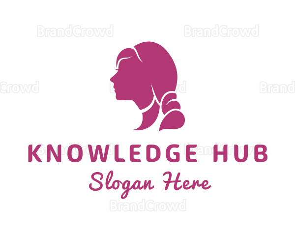 Beautiful Woman Hair Stylist Logo