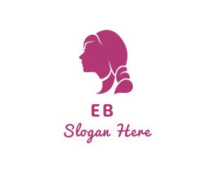 Beautiful Woman Hair Stylist Logo