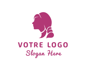 Beautiful Woman Hair Stylist Logo