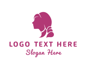 Beautiful Woman Hair Stylist Logo