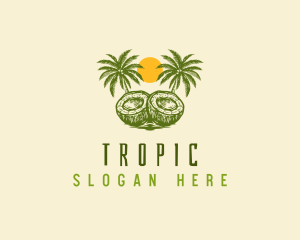 Calm Coconut Tree  logo design