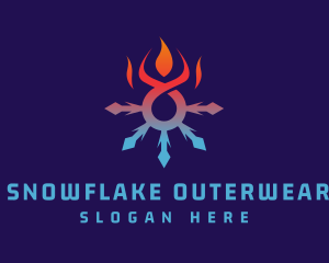 Ice Fire Snowflake logo design