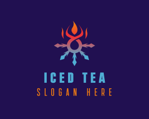 Ice Fire Snowflake logo design