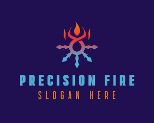 Ice Fire Snowflake logo design