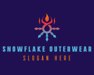 Ice Fire Snowflake logo design