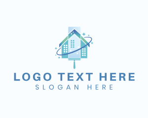 House - House Squeegee Cleaner logo design