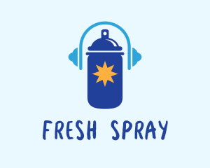 Spray Paint Headphone logo design