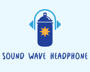 Headphone - Spray Paint Headphone logo design
