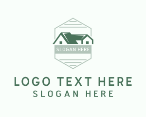 House - Green House Roof logo design