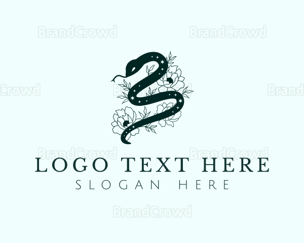 Snake Botanical Floral Logo