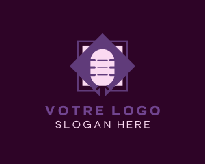 Vlogger - Microphone Podcast Radio logo design