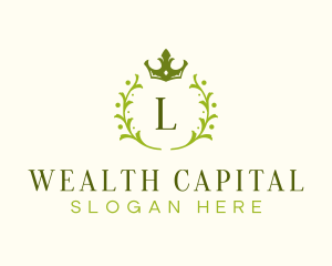 Luxury Crown Wreath logo design