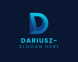 Letter D - 3D Blue Letter D logo design