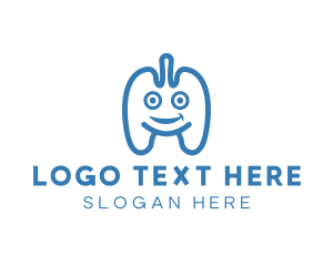 Lungs - Happy Lung Organ logo design