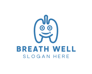 Pulmonology - Happy Lung Organ logo design