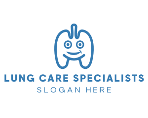 Pulmonologist - Happy Lung Organ logo design