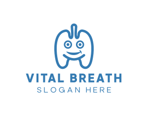 Breathing - Happy Lung Organ logo design