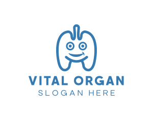 Happy Lung Organ logo design