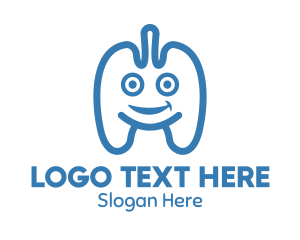Smiley - Blue Lung Mascot logo design