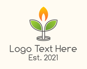 Leaf - Sprout Candle Plant logo design