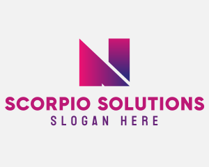 Gradient Letter N logo design