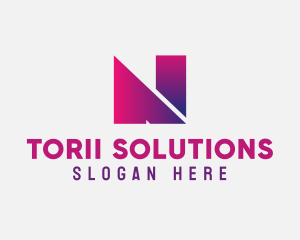 Gradient Letter N logo design