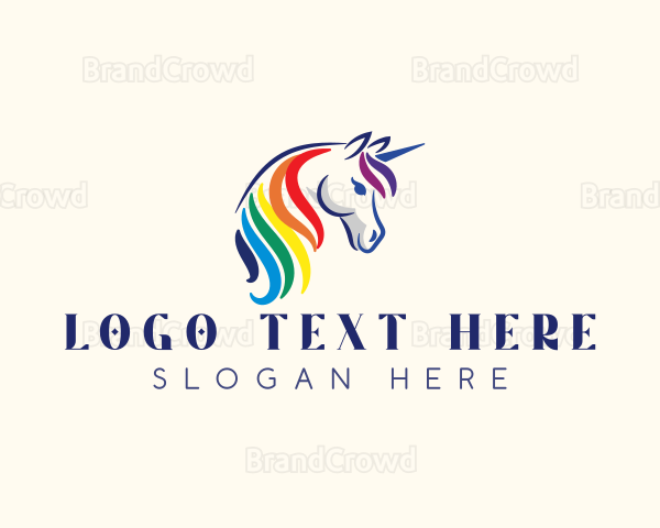 Unicorn Rainbow Horse Logo