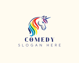 Unicorn Rainbow Horse Logo