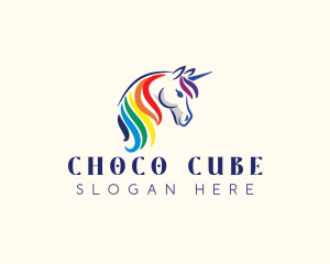 Gay - Unicorn Rainbow Horse logo design
