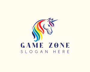 Unicorn Rainbow Horse logo design