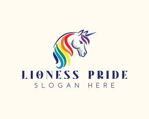 Unicorn Rainbow Horse logo design