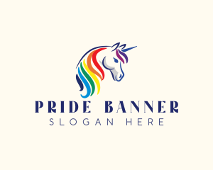 Unicorn Rainbow Horse logo design