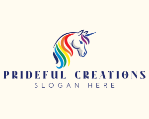 Pride - Unicorn Rainbow Horse logo design