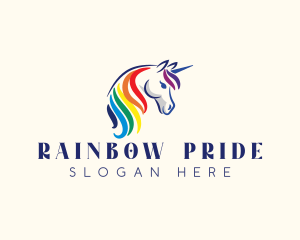 Gay - Unicorn Rainbow Horse logo design