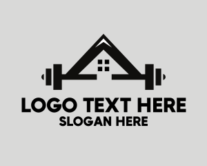Dumbbell - Weights Gym House logo design