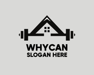 Black - Weights Gym House logo design