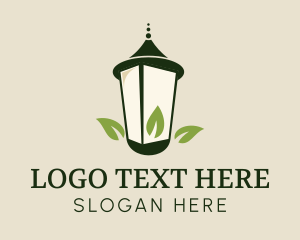 Vegetarian - Leaf Lamp Garden Lighting logo design